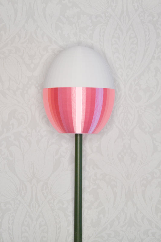 Stor Ball - Hvit og Metallisk Rosa